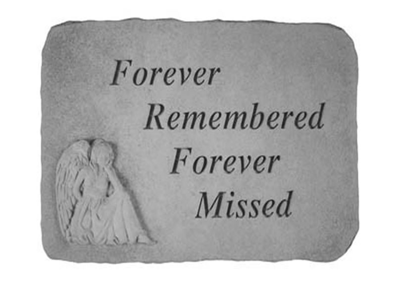 Garden Stone - Forever Remembered Forever Missed - 8.5 LBS - 15.25 x 10.5 - Garden Stones - Memorial | ToGoGarden
