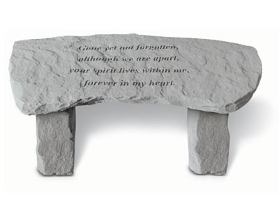 Stone Bench - Gone yet not forgotten... - 54 LBS - 29 x 12 x 14.5 - Garden Stone - Benches | ToGoGarden