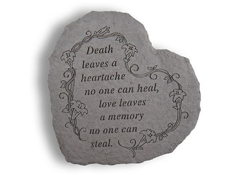 Garden Stone - Death leaves a heartache... - 16 LBS - 12 x 12 x 2.5 - Garden Stones - Memorial | ToGoGarden