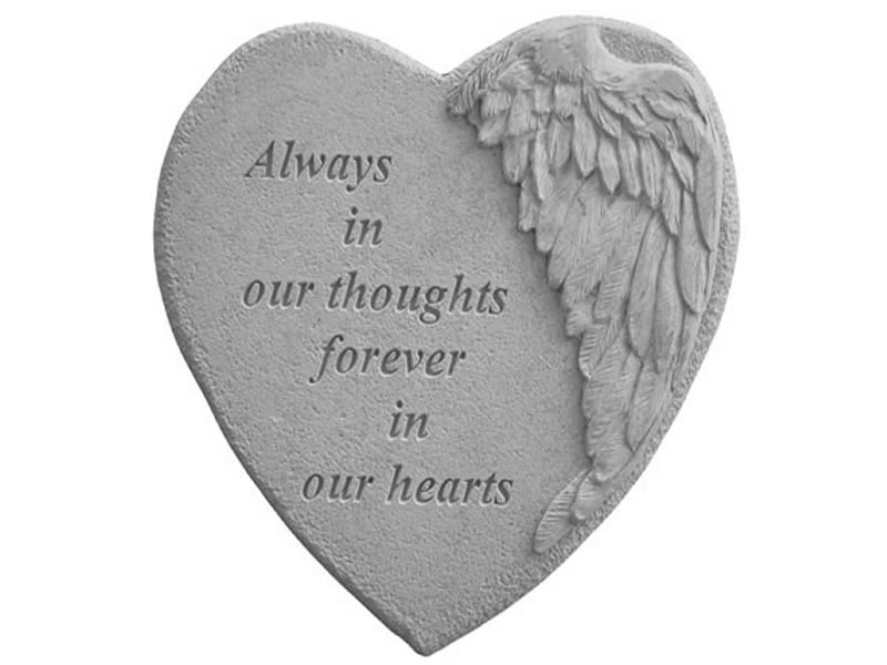 Garden Stone - Always in our thoughts.... - 4 LBS - 9 X 9 - Garden Stones - Memorial | ToGoGarden