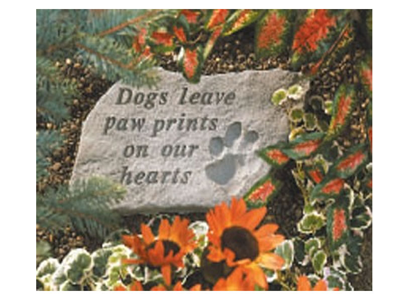 Garden Stone - Dogs leave paw prints on our hearts - 5 LBS - 14.5 X 9.5 - Garden Stones - Pets | ToGoGarden