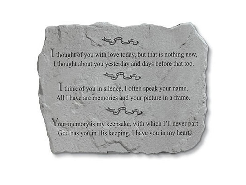 Garden Stone - I thought of you with love... - 18 LBS. - Garden Stones - Memorial | ToGoGarden