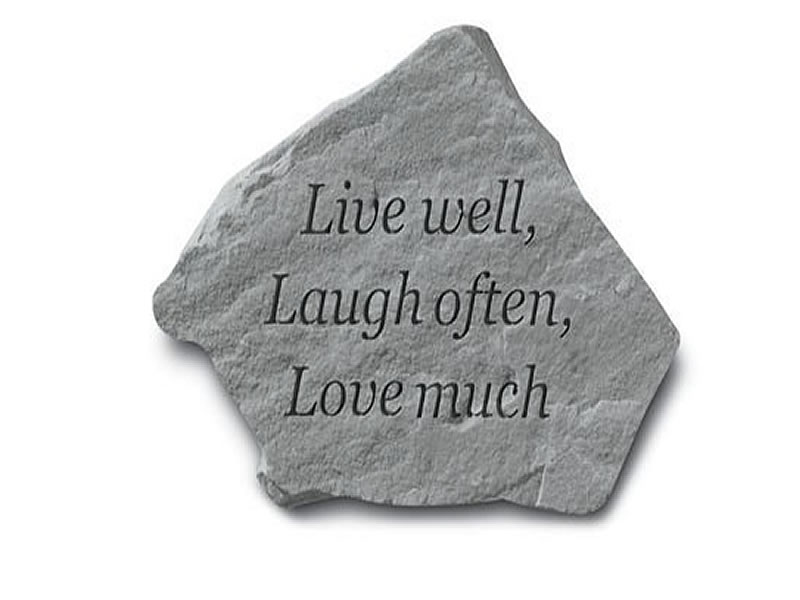 Garden Stone - Live well, Laugh often, Love much - 4 LBS - 11 x 8 - Garden Stones - Inspirational | ToGoGarden