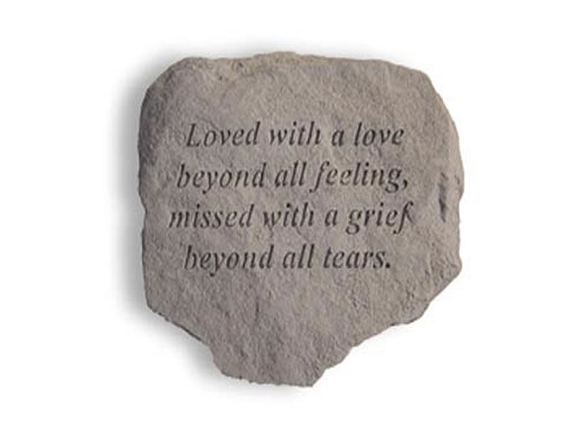 Garden Stone - Loved with a love beyond all... - 6 LBS - 11 x 10 - Garden Stones - Memorial | ToGoGarden