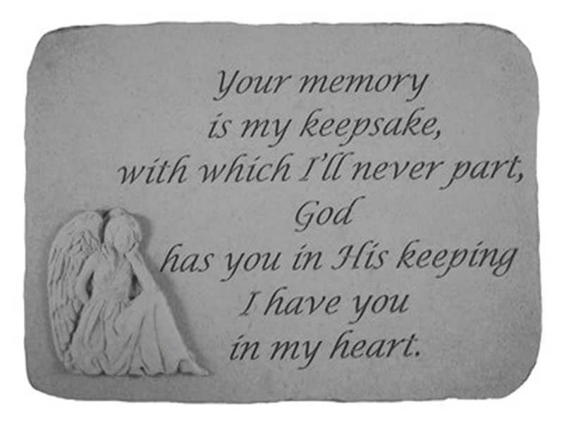 Garden Stone - Your memory is my keepsake... - 8.5 LBS - 15.25 x 10.5 - Garden Stones - Memorial | ToGoGarden