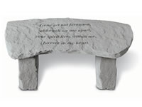 Shop Stone Bench - Gone yet not forgotten... - 54 LBS - 29 x 12 x 14.5