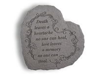 Shop Garden Stone - Death leaves a heartache... - 16 LBS - 12 x 12 x 2.5